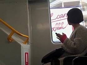 Guy masturbates in train