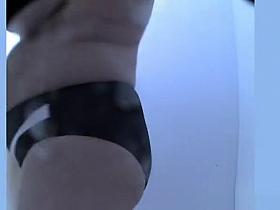 Chubby big tits mature spied in beach cabin