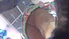 Upskirt Voyeur Pregnant Girl with Thong