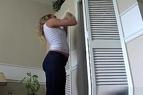 Blond roomate hidden cam