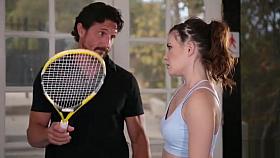 Personal trainer spanks annoying teen hard on the ass