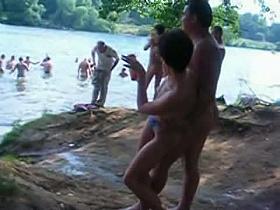 Hidden cam video taken while strolling through a nudist beach