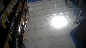 Adorable up short skirt view of chick in blue spotted dress