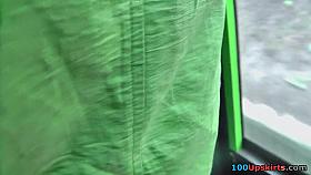 Darksome panty upskirt from public transport