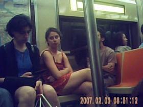 young girl dress rising crossed legs