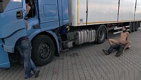 Euro slut anal fucked at truck parking