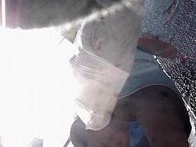 Marvelous up skirt peak on the babes sexy lingerie