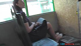 Upskirting vid of brunette gal with thong on her ass