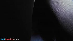 Cute upskirt angel clothed in brown