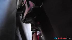 Secret peek on the a-hole cheeks up petticoat