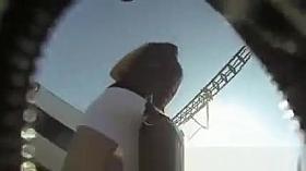 White short skirt upskirt