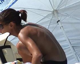 brunette hair french topless incredible beach paris naked lake