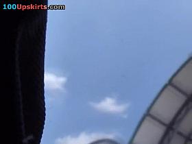 My jean upskirt of a college girl