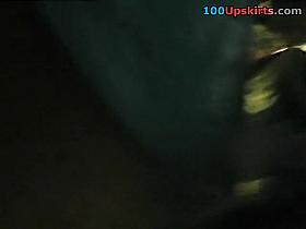 Dudes have a fun brunette&rsquo;s public upskirt