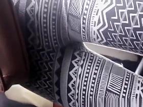 Chick in tight white and black pants