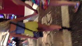 Sexy white ass in small green shorts