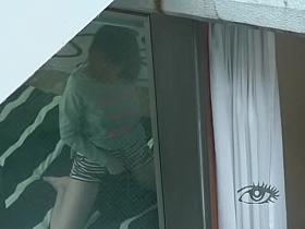 Sweet tits massage and pussy rubbing in hot voyeur movie