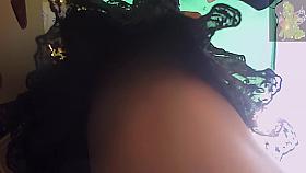 Girl is staying exposing her booty up skirt on the camera B1BD