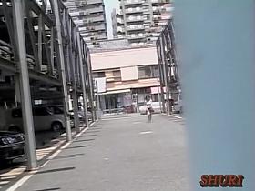 Garage sharking video with plump petite oriental tramp getting caught off the guard