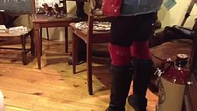 Voyeur watching blonde