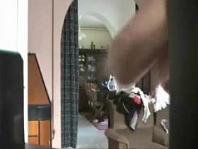 Hidden cam caught my mum fully nude home alone