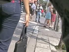 Two hot college chick's big candid asses