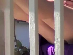 Neighbor girl's panties from her balcony