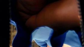 upskirt at work in cafe(blue skirt)