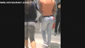 Big butt in black tights