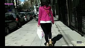 Young brunette amateur voyeur booty