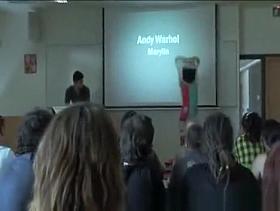 Striptease in classroom during a lesson