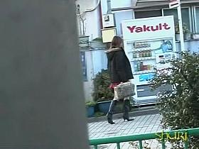 Quick sharking action with busty oriental doll having her tits revealed