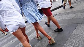 Hot Brunette In YSL High Heels Wedges