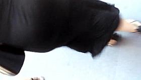 see thru black dress pink thong