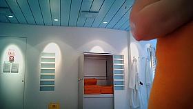 Mature fem changes in changing room showing back and tits