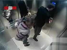 Russian news video of sister peeing in the elevator