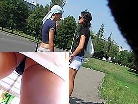 Elementary darksome undies upskirt