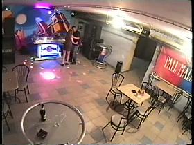 Candid porn video of lewd chick penetrated on the cafe table