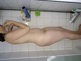 Small boobs wife with big ass shower