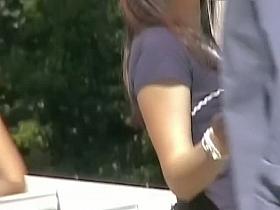 Three hotties voyeur ass tits and pussy jeans dark and light porno