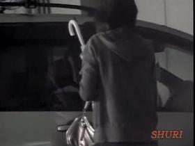 Kinky street sharker tore her panties on a rainy day