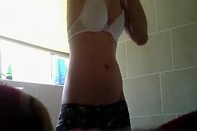 Attractive girl spied nude in the shower