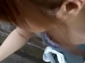 Real candid downblouse with a nice nipple slip