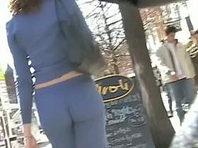 Dazzling lady with fuckable ass gets filmed by a stranger