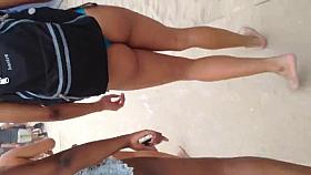 Black booty blue thong