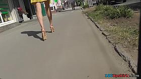 Blond upskirt movie scene with hawt panty