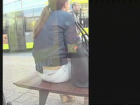 Whale tail thong jumps out of pants