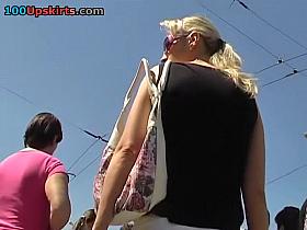 This Babe nearly noticed my upskirt spy camera