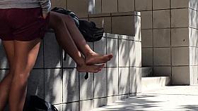 Candid Bare Asian Teen Feet