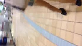 White ass hanging out of shorts